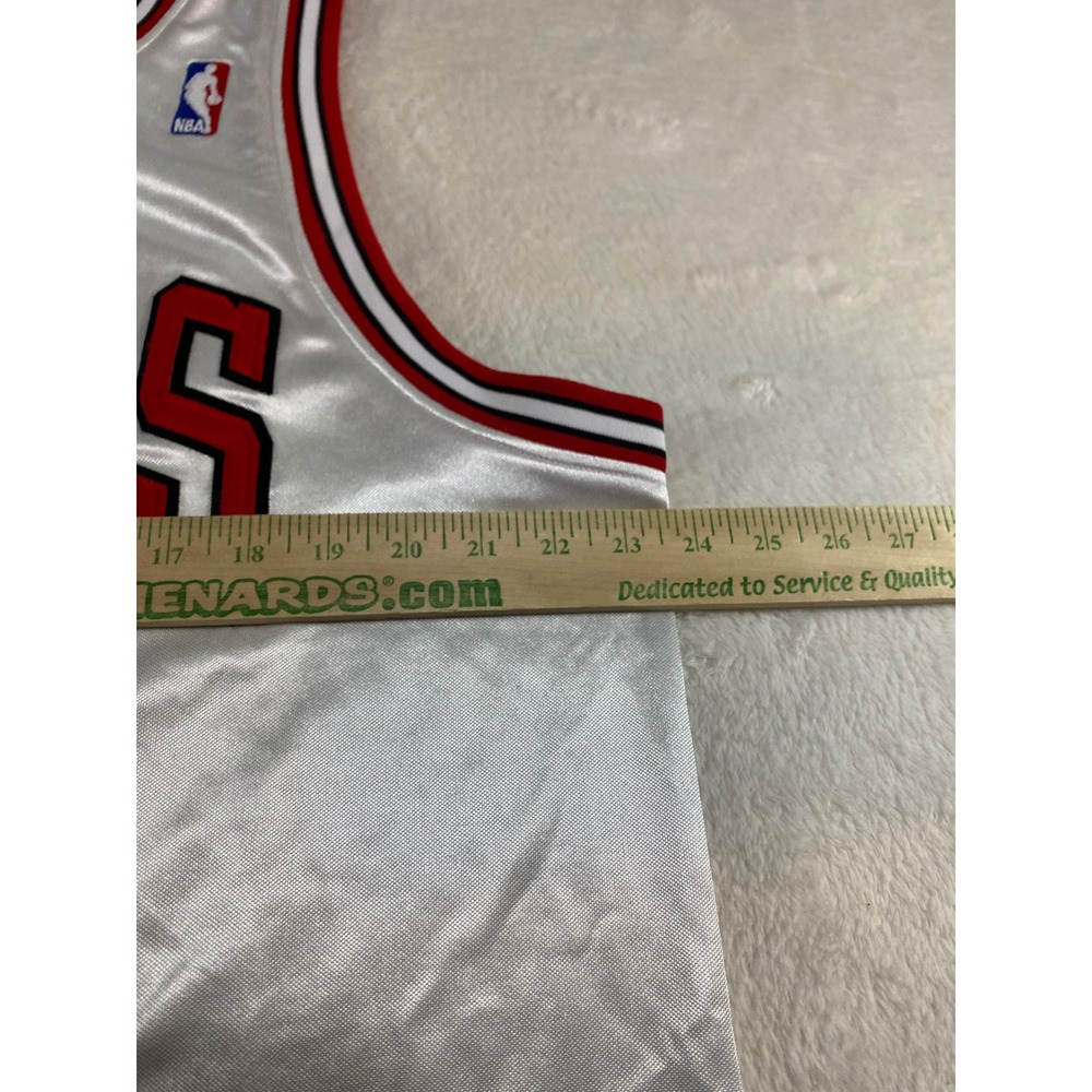 VTG Nike Chicago Bulls Scottie Pippen 33 Shimmer Jersey White Stitched 52 XL - Picture 3 of 12